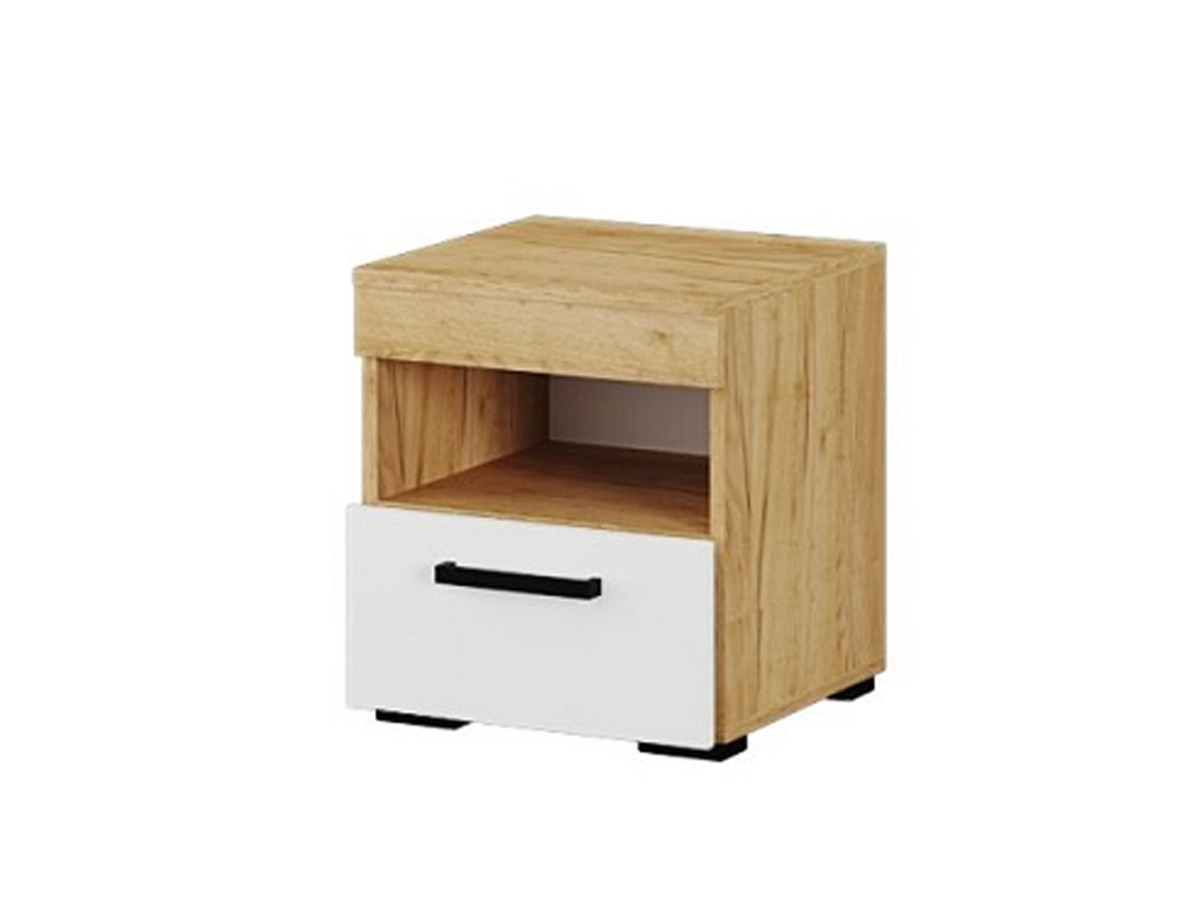 Адель тумба прикроватная дуб крафт золотой/белый