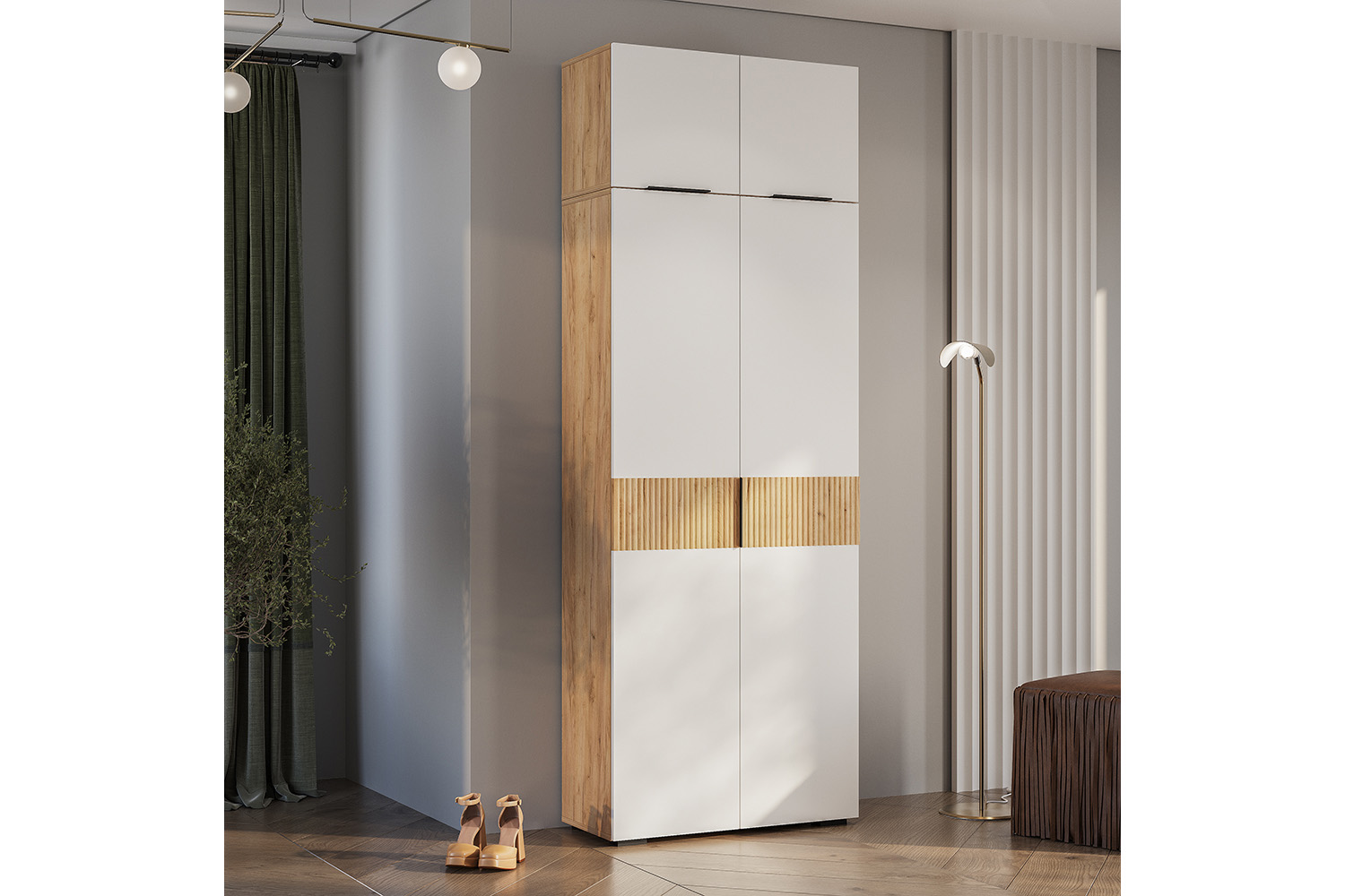 Сандра Шкаф навесной ШКН-02 крафт/белый