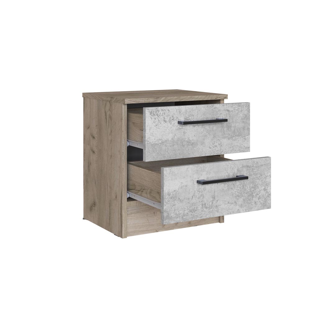 Вегас Тумба прикроватная дуб крафт серый/цемент
