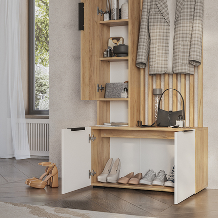 Прихожая Сандра ПР-03 крафт/белый