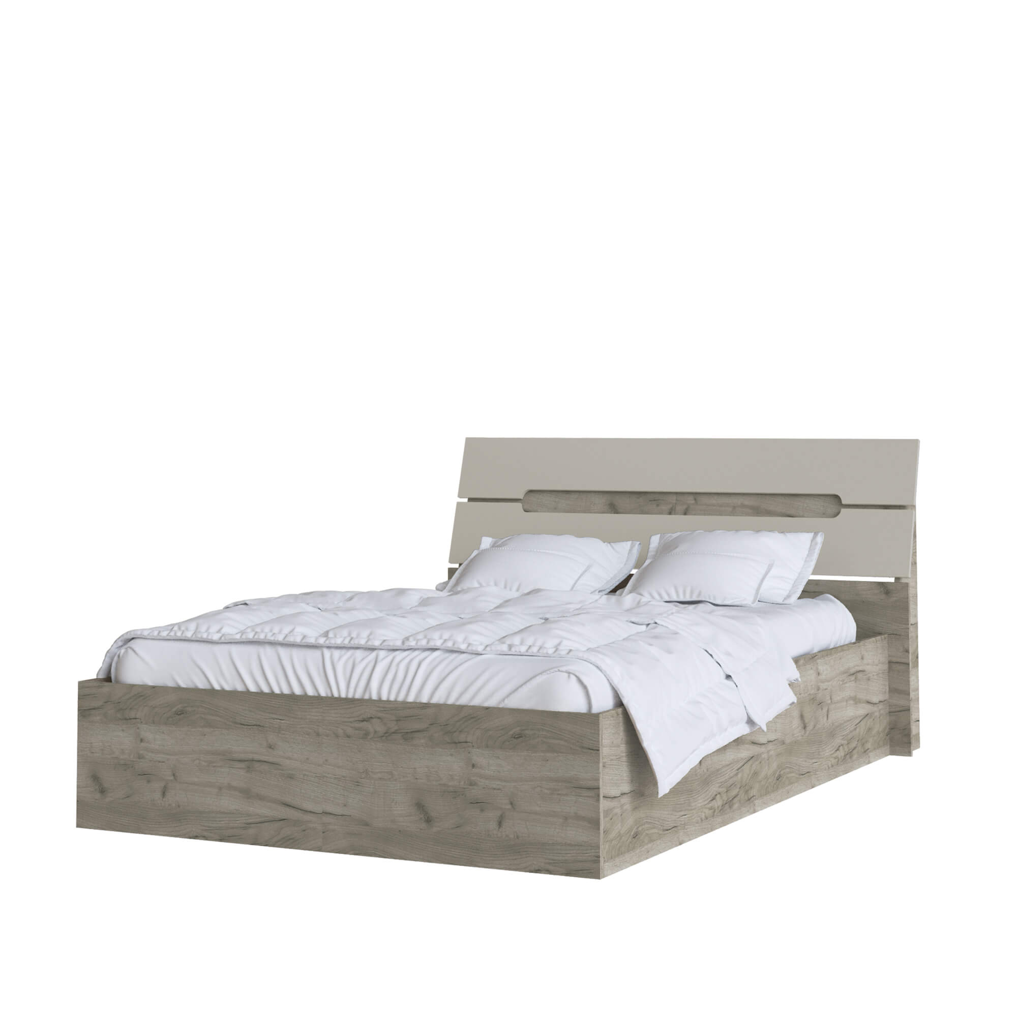 Гавана кровать (1,4м) дуб крафт серый/каше