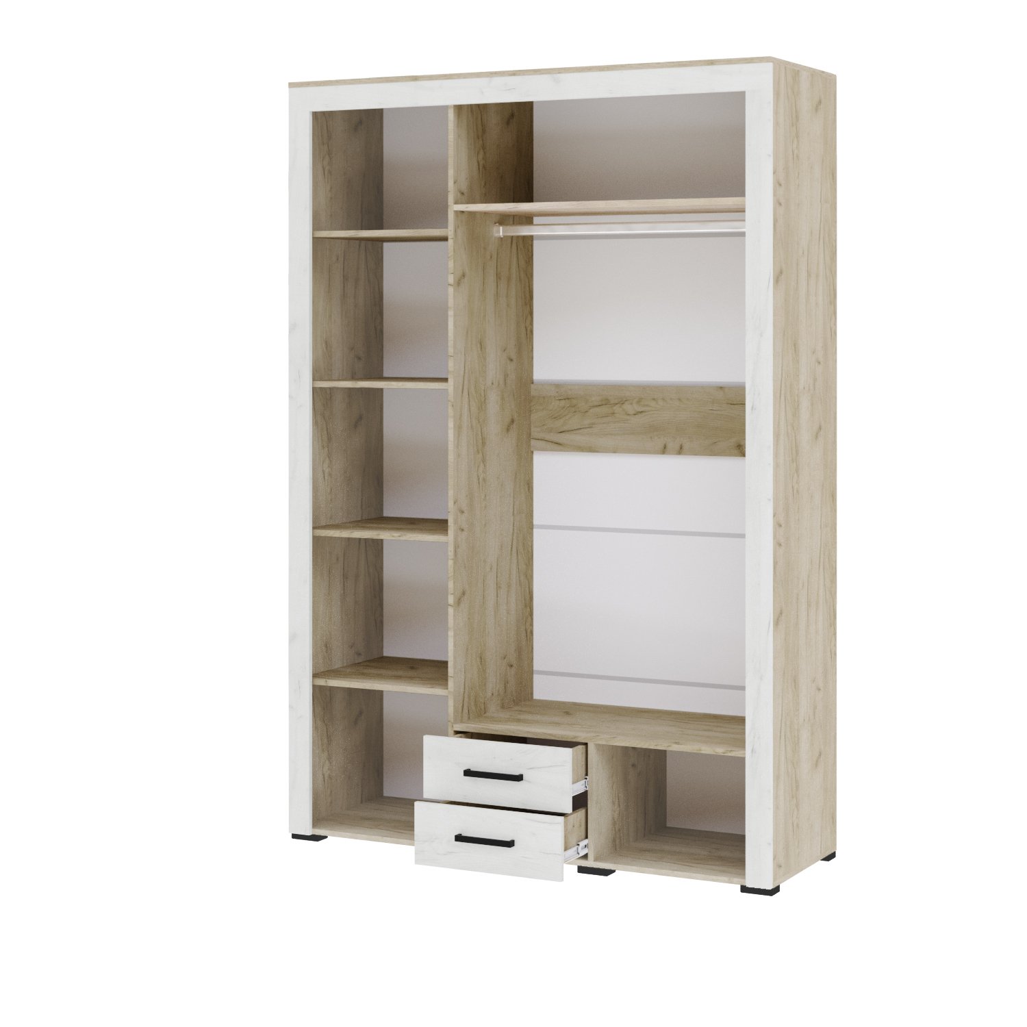  Адель шкаф 3-х ств дуб крафт серый/дуб крафт бел