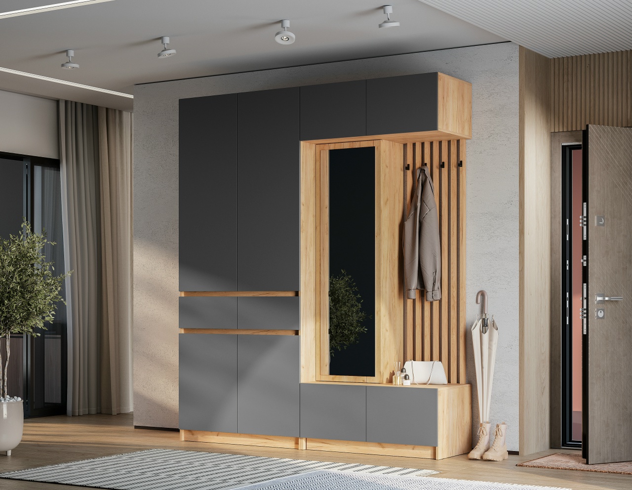 Прихожая Багира графит