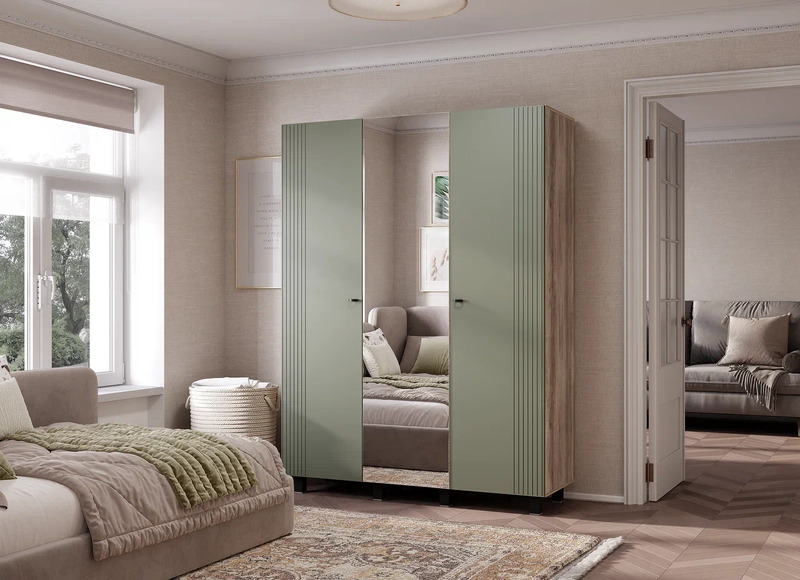 Олива Шкаф 3-х створчатый ШК-08 эвкалипт софт