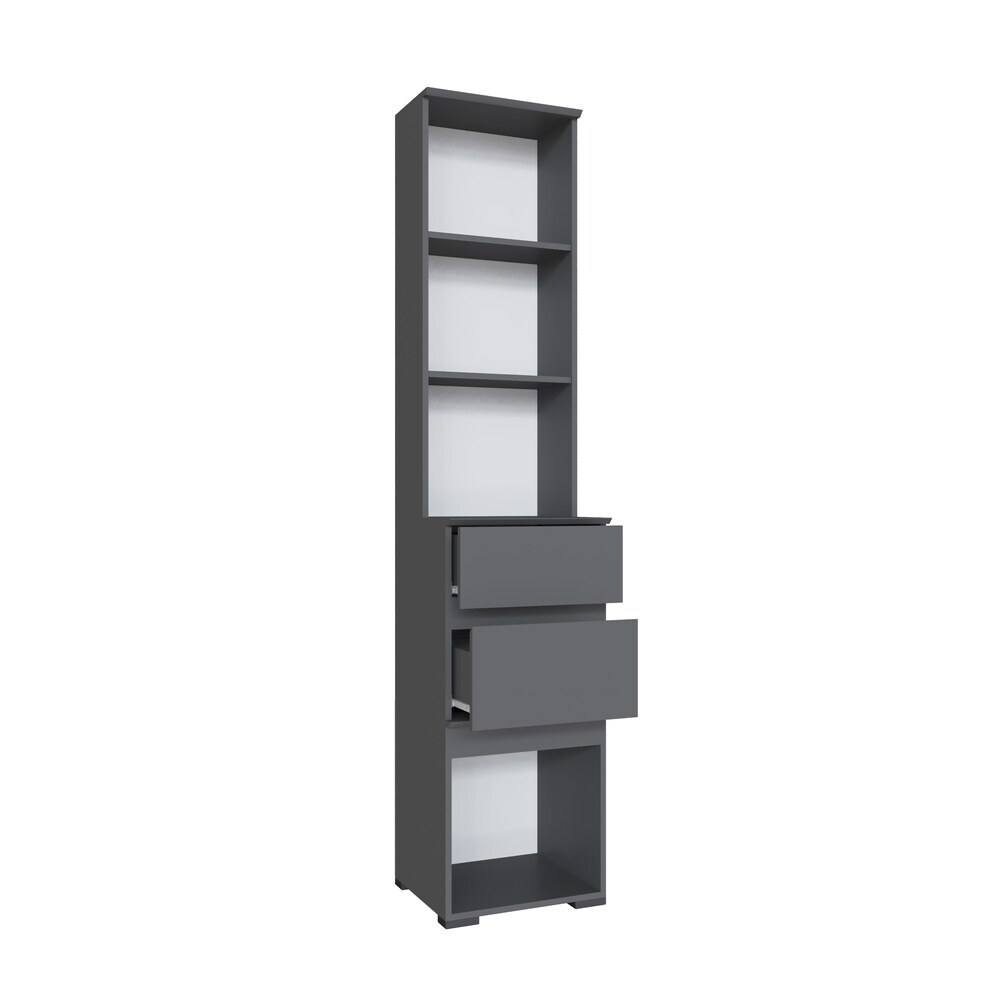 Плейона Тумба с ящиками графит серый