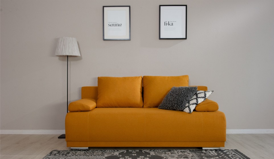 Капри диван прямой (Тип A, Savana plus (yellow), 