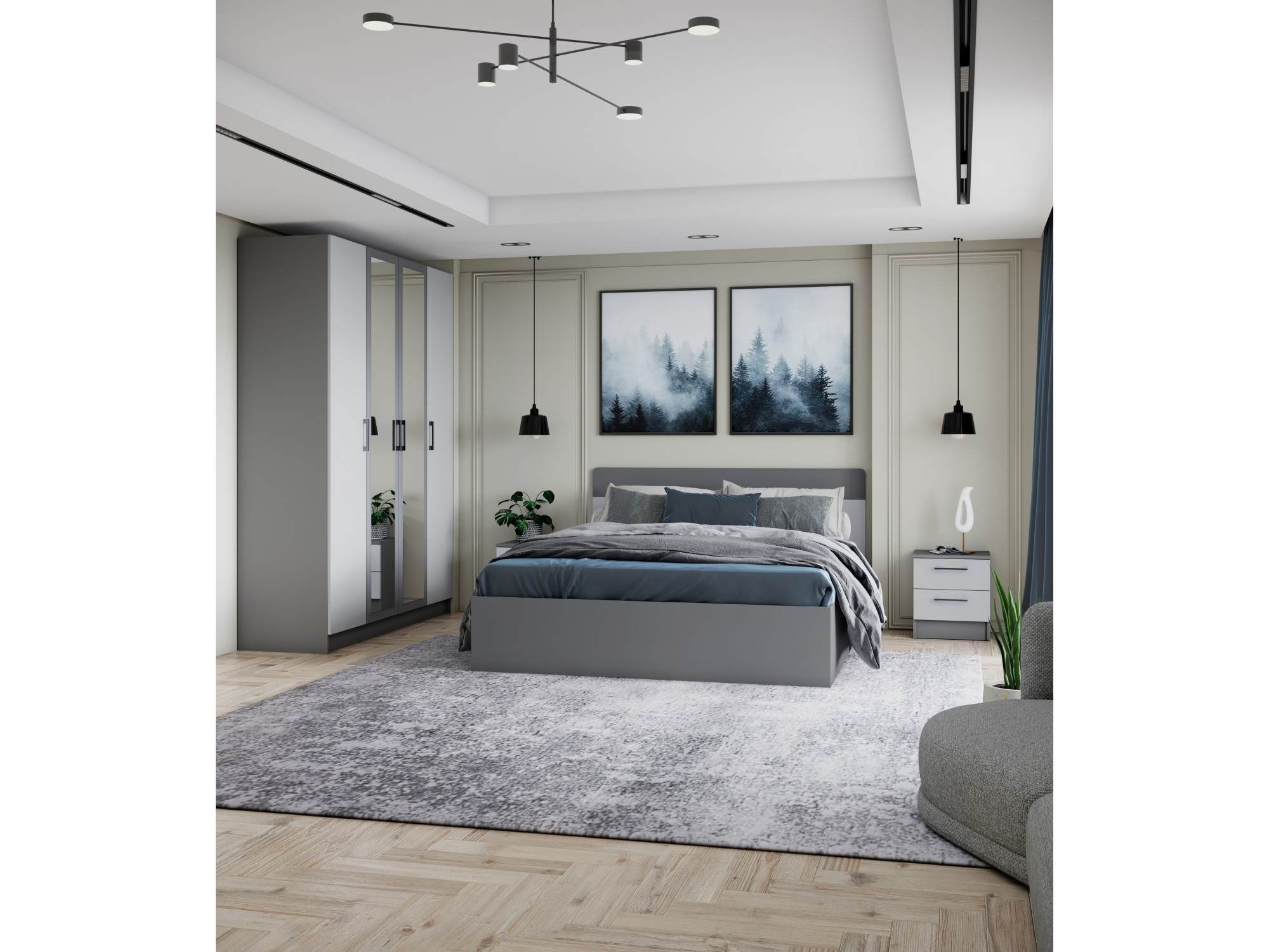 Спальня Вегас Графит серый