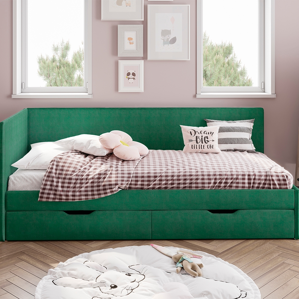 Кровать Лео КР-49 изумруд