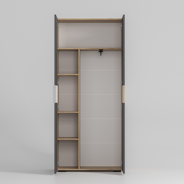 Шкаф 2-х створчатый Сандра ШК-04 крафт/графит, М-