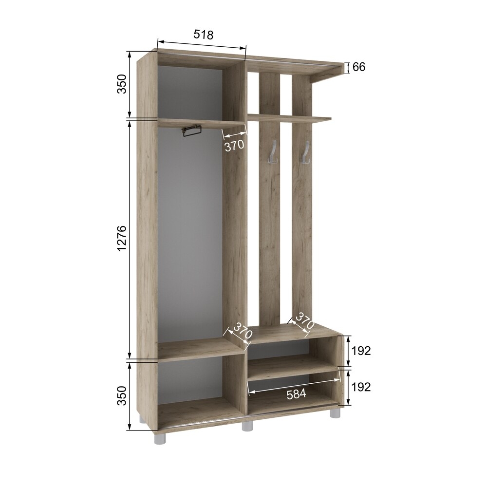 Прихожая Ларго-2 дуб крафт серый