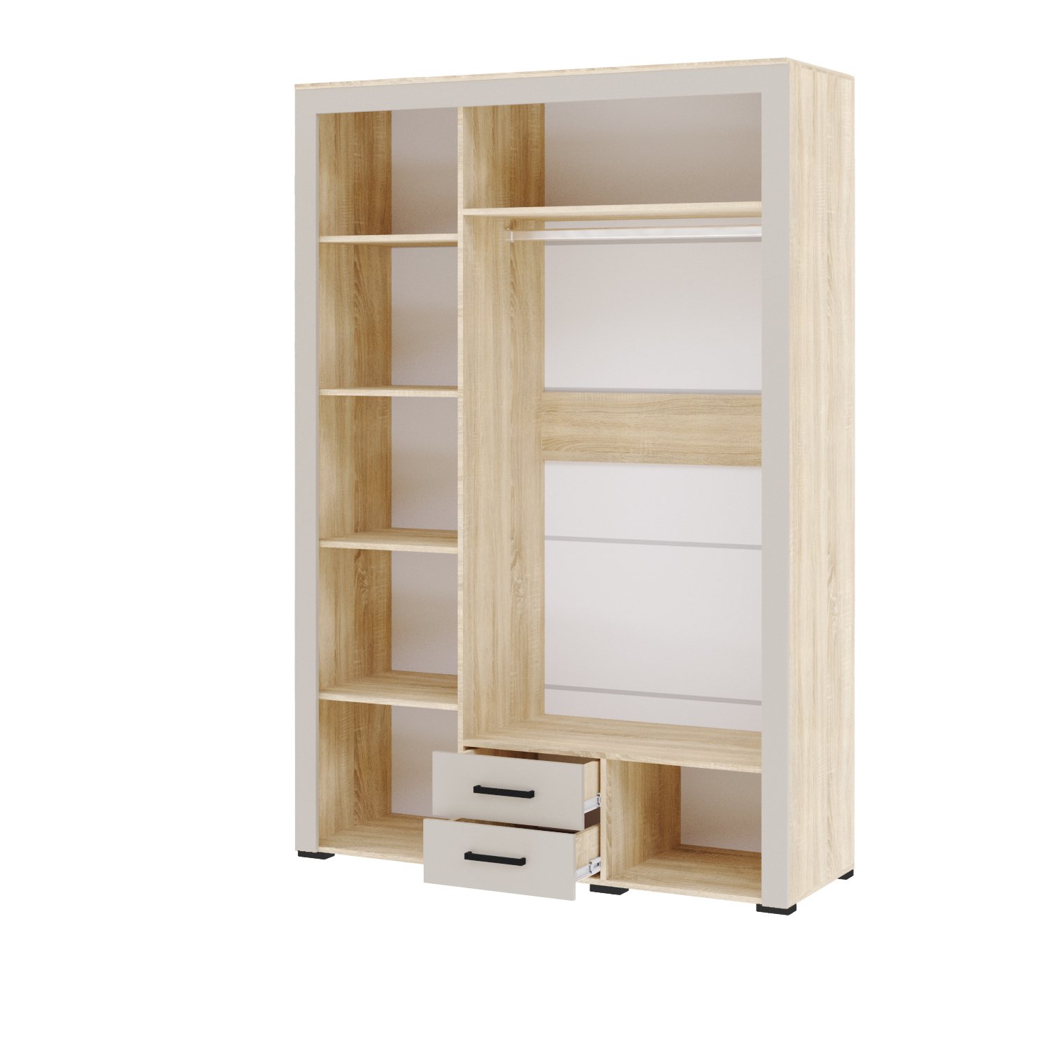 Адель шкаф 3-х ств дуб сонома/кашемир