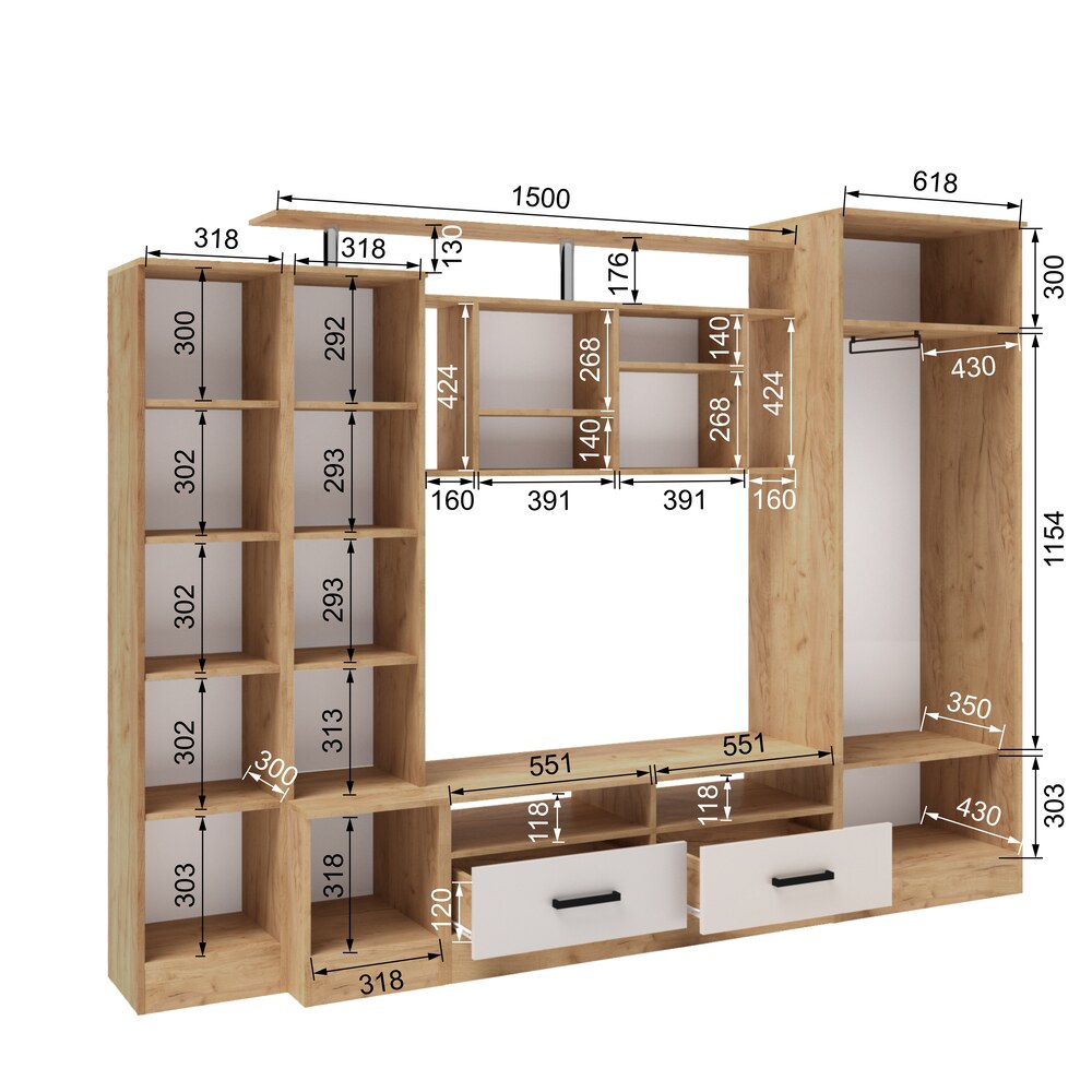 Гостиная Оскар-5 дуб крафт золотой/кашемир