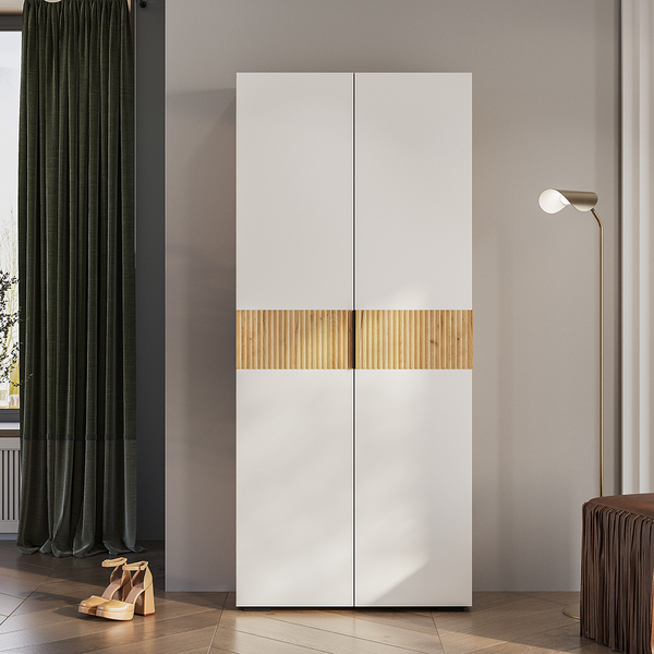 Сандра Шкаф 2-х створчатый ШК-04 крафт/белый, М-2