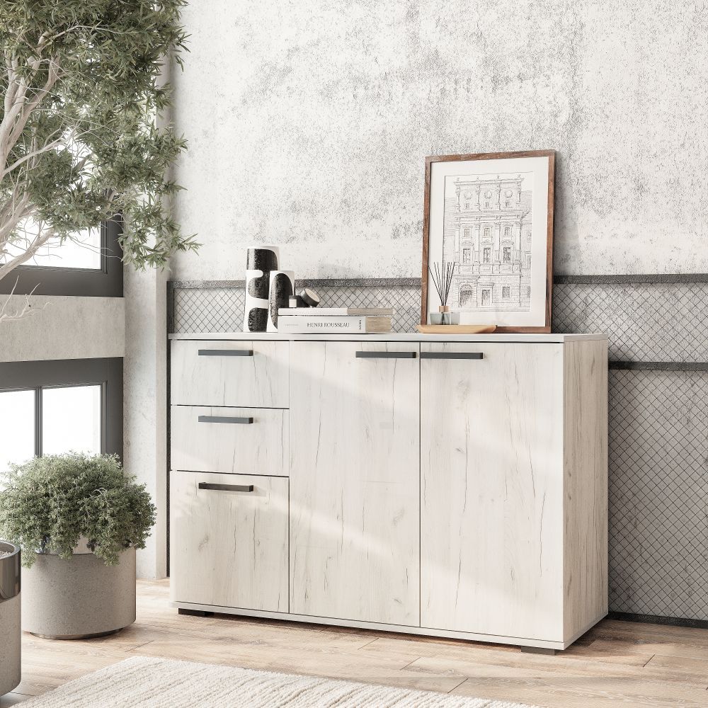 Комод Стандарт-3 NEW дуб крафт белый