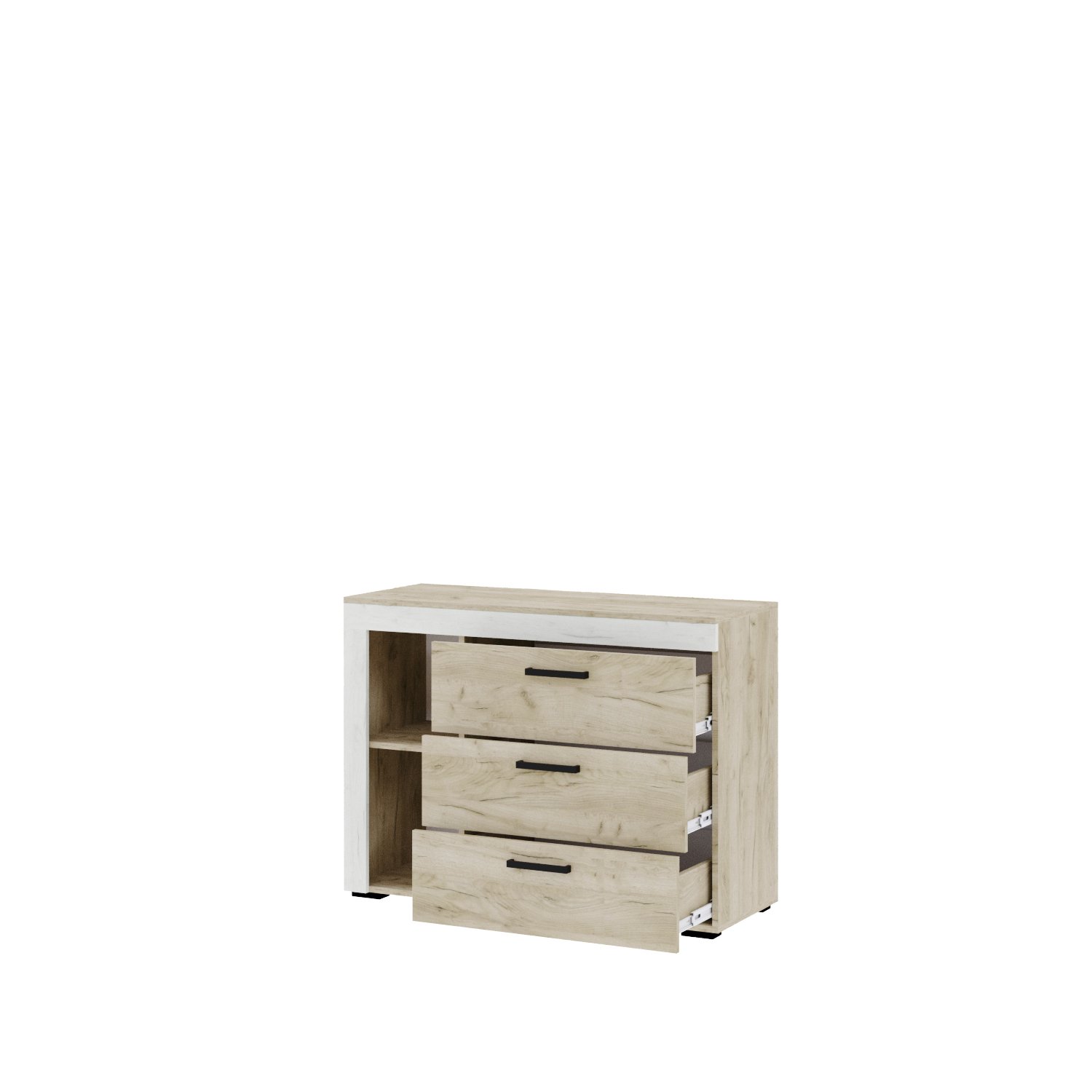 Адель комод дуб крафт серый/дуб крафт белый