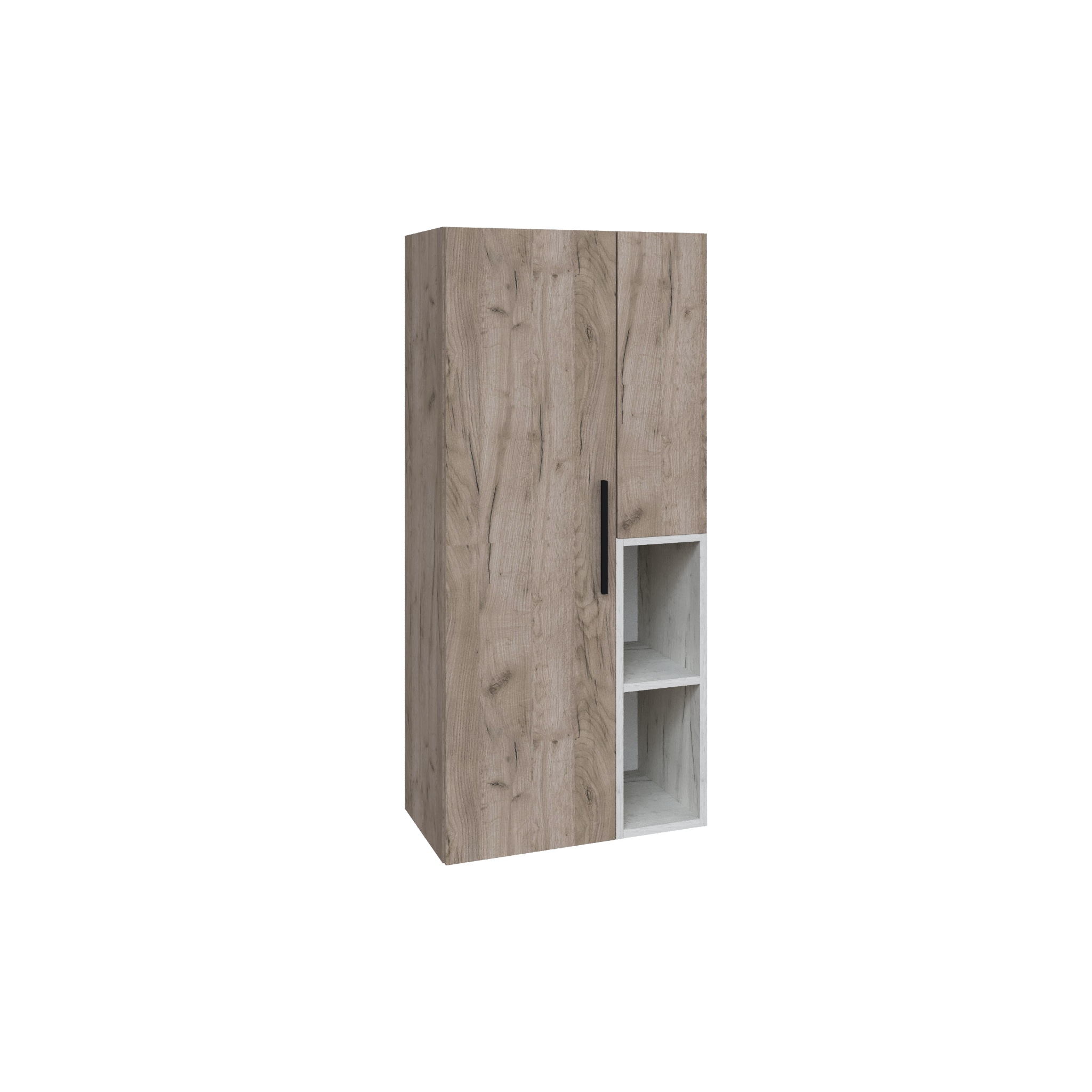  Альберо Шкаф-пенал настенный дуб крафт серый/дуб