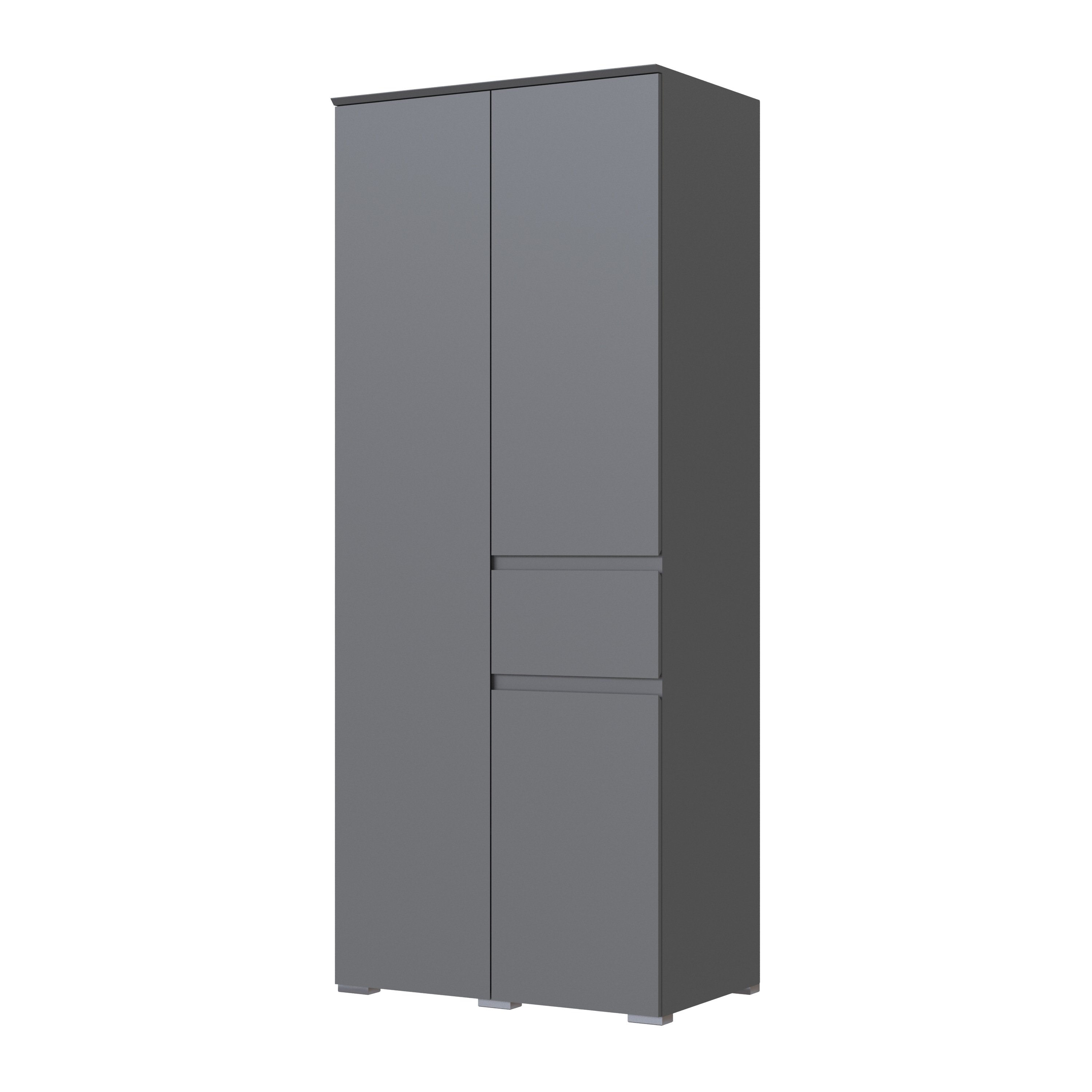 Плейона Шкаф 2-х створчатый графит серый
