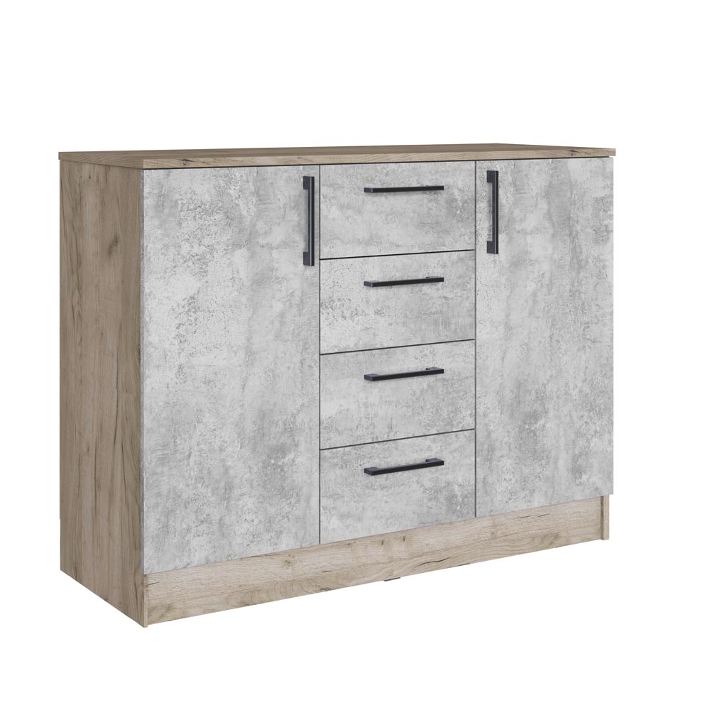 Вегас Комод дуб крафт серый/цемент